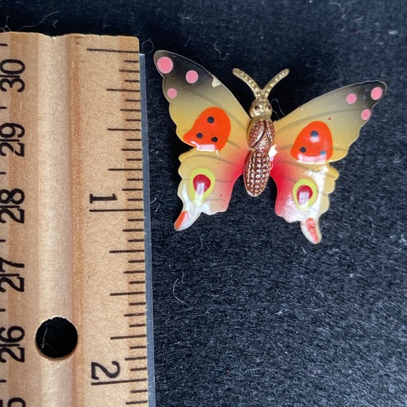 Vintage Korean Enameled Metal Brooch Pin Butterfly - Picture 4 of 5